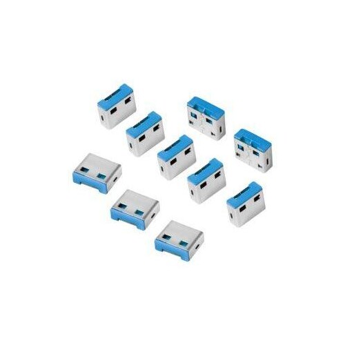 LogiLink USB-Portblocker - Blau Produktbild Front View L