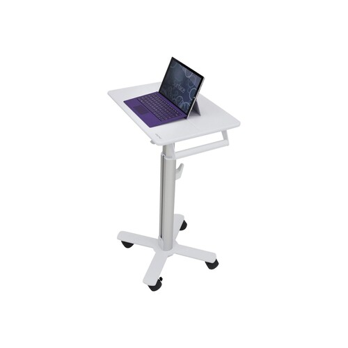 Ergotron S-Tablet-Wagen - Wagen - für Tablett - verriegelbar - pulverbeschichteter Stahl - weiß, Alu Produktbild Additional View 1 L
