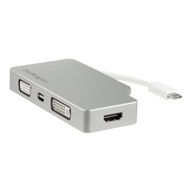 StarTech.com Aluminium Reise A/V Adapter 4-in-1 USB-C auf VGA, DVI, HDMI oder mDP - USB Type-C Adapt Produktbild