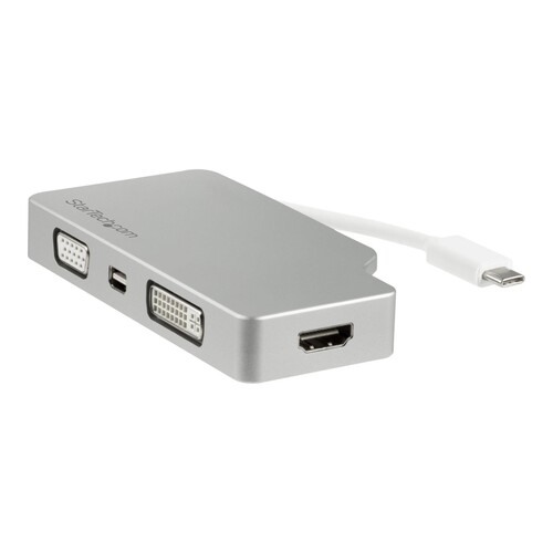 StarTech.com Aluminium Reise A/V Adapter 4-in-1 USB-C auf VGA, DVI, HDMI oder mDP - USB Type-C Adapt Produktbild