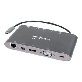 Manhattan USB-C Dock/Hub with Card Reader, Ports (x8): Produktbild