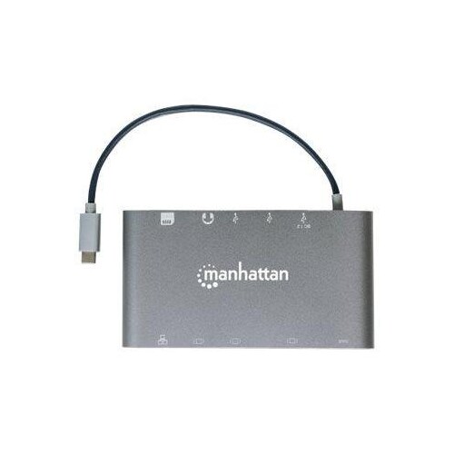 Manhattan USB-C Dock/Hub with Card Reader, Ports (x8): Produktbild Additional View 1 L
