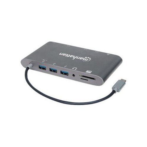 Manhattan USB-C Dock/Hub with Card Reader, Ports (x8): Produktbild Additional View 3 L