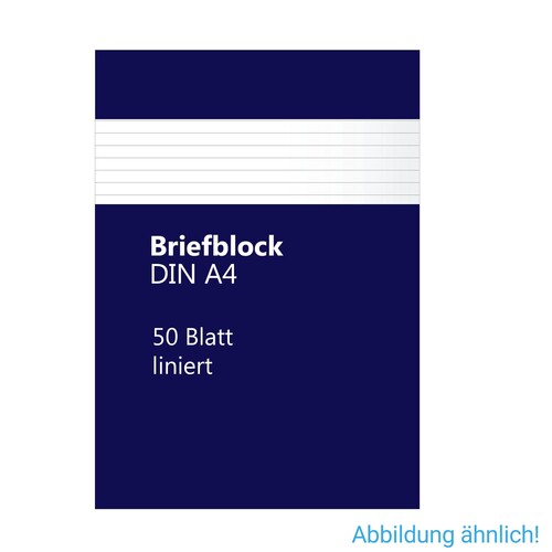 Briefblock A4 liniert 50Blatt 70g holzfrei weiß BestStandard Produktbild Front View L