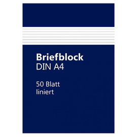 Briefblock A4 liniert 50Blatt 70g holzfrei weiß BestStandard Produktbild