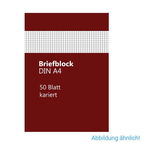 Briefblock A4 kariert 50Blatt 70g holzfrei weiß BestStandard Produktbild Front View L