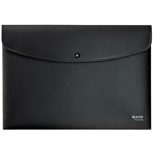 Sammelmappe mit 3 Klappen und Gummizug recycle A4 bis 180Blatt schwarz Leitz 4678-00-95 Produktbild Front View L