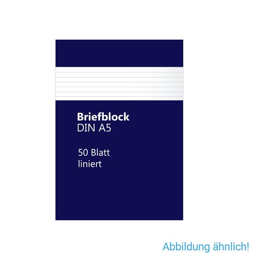 Briefblock A5 liniert 50Blatt 70g holzfrei weiß BestStandard Produktbild Front View L