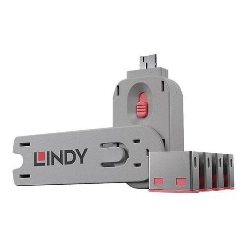 Lindy USB Port Blocker - USB-Portblocker - pink (Packung mit 4) Produktbild