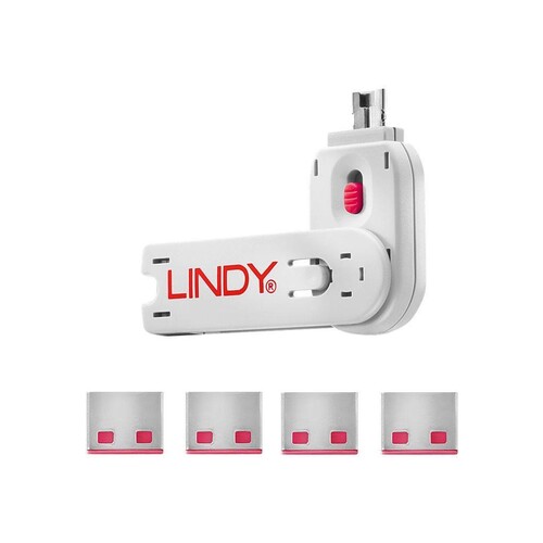 Lindy USB Port Blocker - USB-Portblocker - pink (Packung mit 4) Produktbild Additional View 4 L