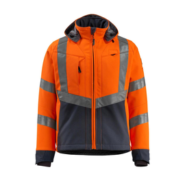 Blackpool Soft Shell Jacke / Gr. L,  Hi-vis Orange/Schwarzblau Produktbild