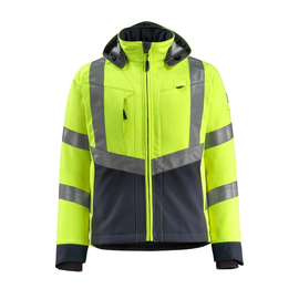 Blackpool Soft Shell Jacke / Gr. L,  Hi-vis Gelb/Schwarzblau Produktbild