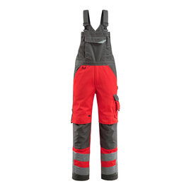 Newcastle Latzhose / Gr. 90C60, Hi-vis  Rot/Dunkelanthrazit Produktbild