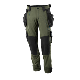Hose mit Hängetaschen, Stretch / Gr.  82C52, Moosgrün Produktbild