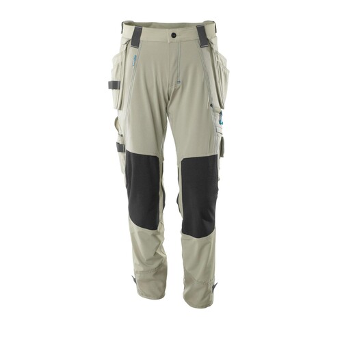 Hose mit Hängetaschen, Stretch / Gr.  90C60, Hellkhaki Produktbild