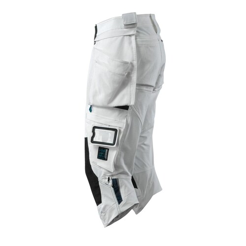 Dreiviertel-Hose, Hängetaschen, Stretch  / Gr. C47, Weiß Produktbild Additional View 1 L
