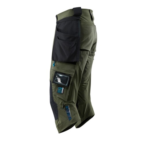Dreiviertel-Hose, Hängetaschen, Stretch  / Gr. C47, Moosgrün Produktbild Additional View 1 L