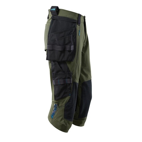 Dreiviertel-Hose, Hängetaschen, Stretch  / Gr. C47, Moosgrün Produktbild Additional View 3 L