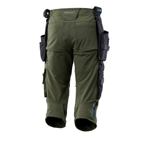 Dreiviertel-Hose, Hängetaschen, Stretch  / Gr. C60, Moosgrün Produktbild Additional View 2 L