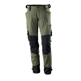 Hose mit Knietaschen aus  Dyneema,Stretch / Gr. 82C52, Moosgrün Produktbild