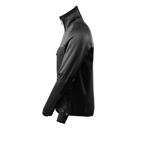 Fleecepullover mit Reißverschluss  Microfleecejacke / Gr. L,  Dunkelanthrazit/Schwarz Produktbild Additional View 1 L