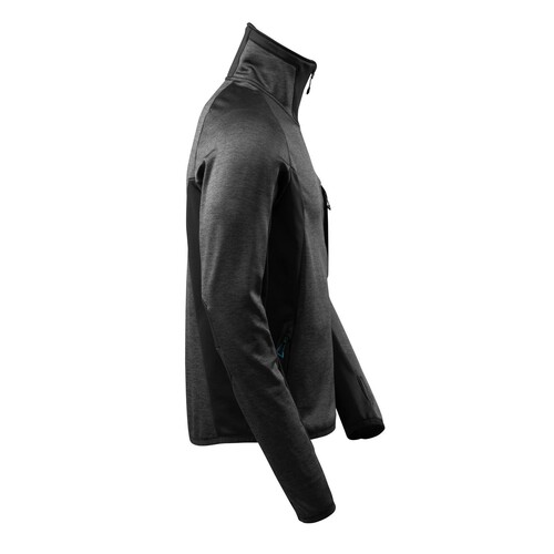 Fleecepullover mit Reißverschluss  Microfleecejacke / Gr. L,  Dunkelanthrazit/Schwarz Produktbild Additional View 3 L