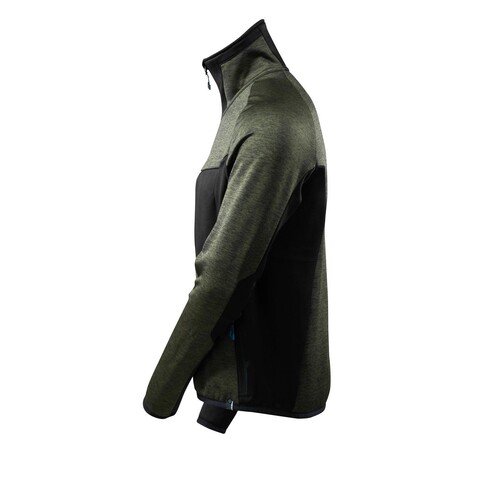 Fleecepullover mit Reißverschluss  Microfleecejacke / Gr. 4XL,  Moosgrün/Schwarz Produktbild Additional View 1 L