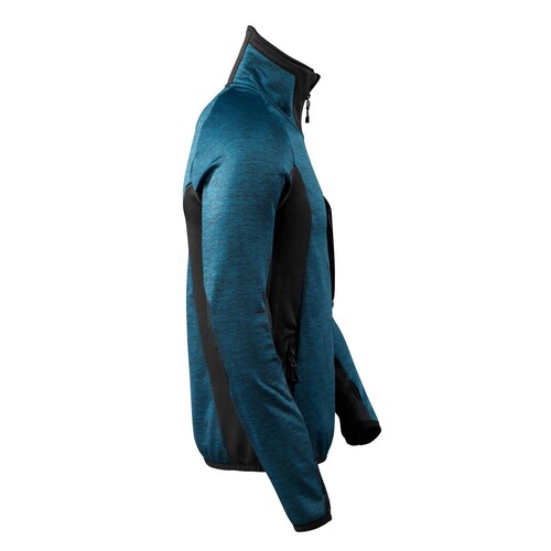 Fleecepullover mit Reißverschluss  Microfleecejacke / Gr. XL,  Dunkelpetroleum/Schwarz Produktbild Additional View 3 L