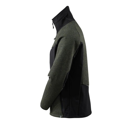 Jacke, Strick, mit Membran Strickjacke  / Gr. L, Moosgrün/Schwarz Produktbild Additional View 1 L