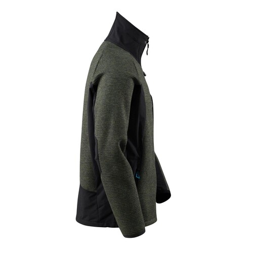 Jacke, Strick, mit Membran Strickjacke  / Gr. L, Moosgrün/Schwarz Produktbild Additional View 3 L