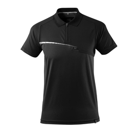 Polo-Shirt,  feuchtigkeitstransportierend / Gr. L,  Schwarz Produktbild