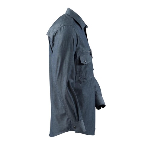 Hemd Chambray mit Netzfutter / Gr. 2XL,  Gewaschener dunkelblauer Denim Produktbild Additional View 3 L