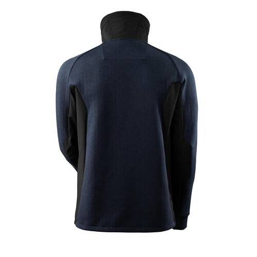 Sweatshirt, Reißverschluss, Stehkragen  Sweatshirt mit Reißverschluss / Gr. L,  Schwarzblau/Schwarz Produktbild Additional View 2 L