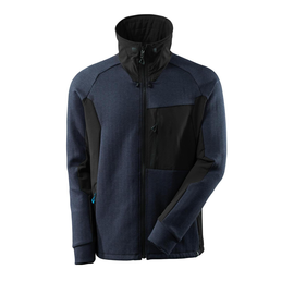 Sweatshirt, Reißverschluss, Stehkragen Sweatshirt mit Reißverschluss / Gr. S, Schwarzblau/Schwarz Produktbild