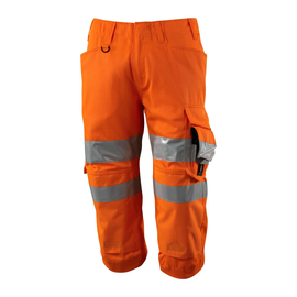 Dreiviertel-Hose mit Knietaschen / Gr.  C52, Hi-vis Orange Produktbild