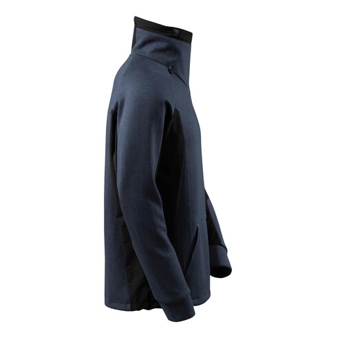 Sweatshirt mit regulierbaren Stehkragen  / Gr. L, Schwarzblau/Schwarz Produktbild Additional View 3 L