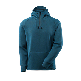 Kapuzensweatshirt, kurzem  Reißverschluss / Gr. L,  Dunkelpetroleum/Schwarz Produktbild