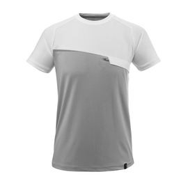 T-Shirt, feuchtigkeitstransportierend /  Gr. 2XL, Grau-meliert/Weiss Produktbild