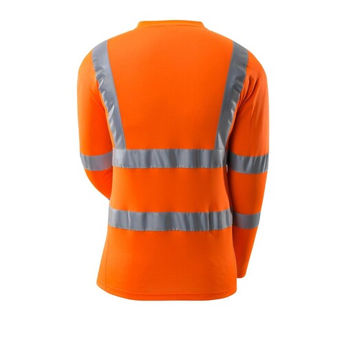 T-Shirt, V-Ausschnitt, lange Ärmel /  Gr. L, Hi-vis Orange Produktbild Additional View 2 L