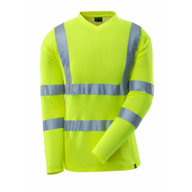 T-Shirt, V-Ausschnitt, lange Ärmel /  Gr. L, Hi-vis Gelb Produktbild