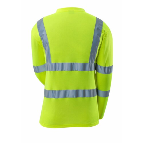 T-Shirt, V-Ausschnitt, lange Ärmel /  Gr. L, Hi-vis Gelb Produktbild Additional View 2 L
