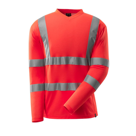 T-Shirt, V-Ausschnitt, lange Ärmel /  Gr. L, Hi-vis Rot Produktbild