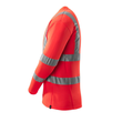 T-Shirt, V-Ausschnitt, lange Ärmel /  Gr. L, Hi-vis Rot Produktbild Additional View 1 S