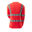 T-Shirt, V-Ausschnitt, lange Ärmel /  Gr. L, Hi-vis Rot Produktbild Additional View 2 S