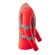 T-Shirt, V-Ausschnitt, lange Ärmel /  Gr. L, Hi-vis Rot Produktbild Additional View 3 S