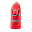 T-Shirt, V-Ausschnitt / Gr. L, Hi-vis  Rot Produktbild Additional View 1 S