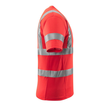 T-Shirt, V-Ausschnitt / Gr. S, Hi-vis  Rot Produktbild Additional View 3 S