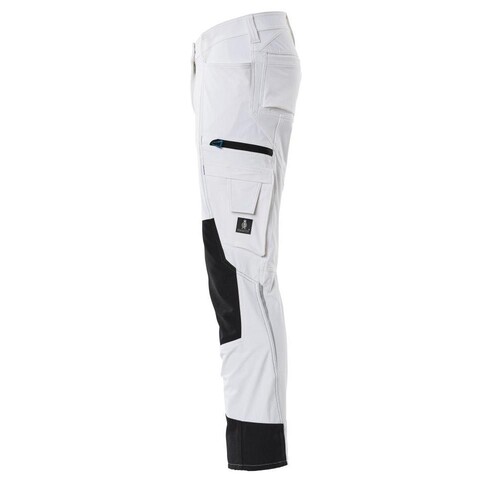 Hose mit Knietaschen, Damen, Pearl /  Gr. 82C50, Weiß Produktbild Additional View 1 L