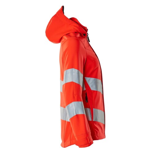 Soft Shell Jacke, Damenmodell, EN20471  / Gr. M, Hi-vis Rot Produktbild Additional View 3 L