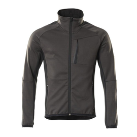 Fleecepullover mit Reißverschluss  Microfleecejacke / Gr. L,  Dunkelanthrazit/Schwarz Produktbild